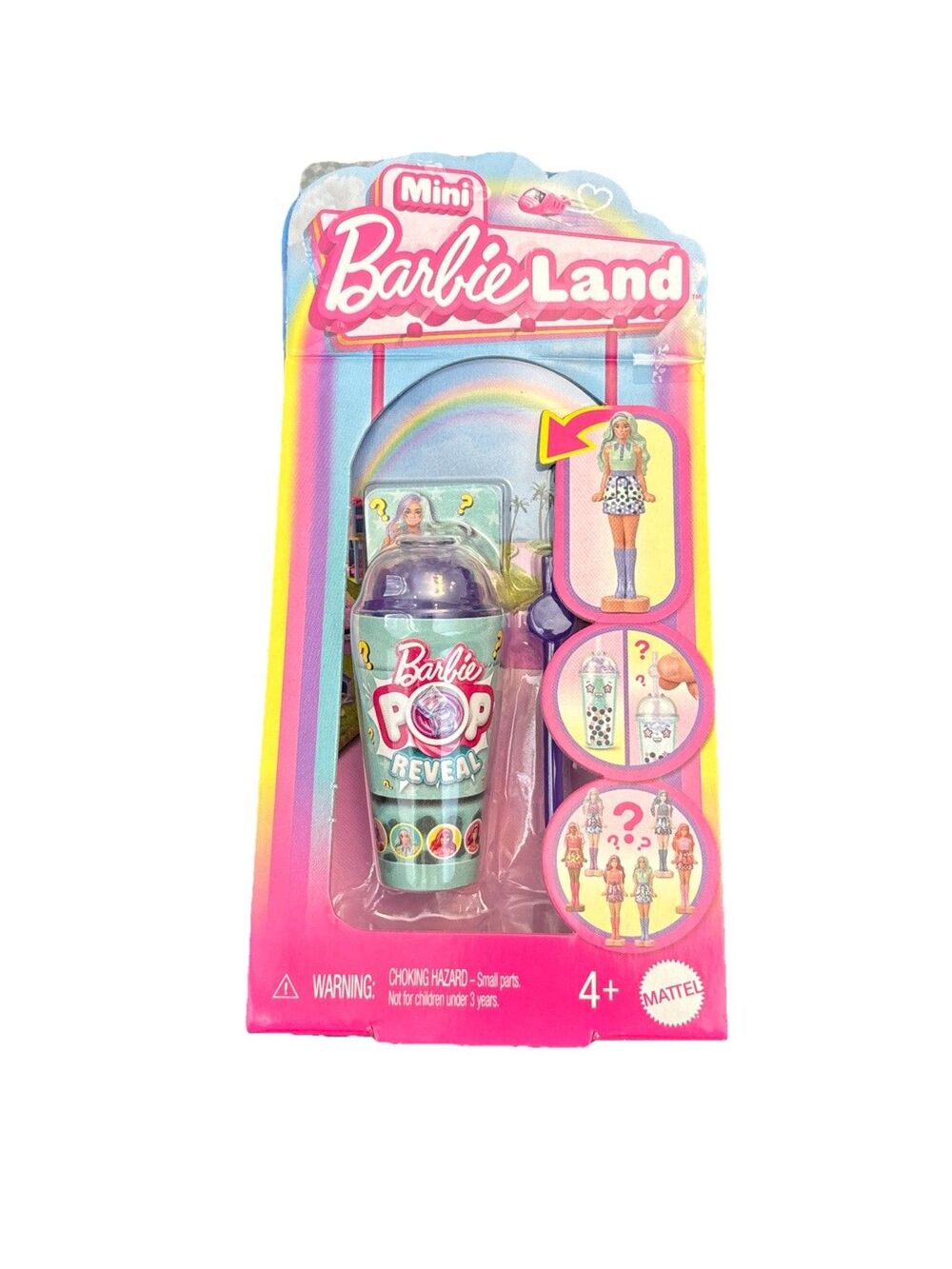 Barbie Pop Reveal Mini Doll 1.5” Surprise Sensory Reveal Purple Glitter Cup Top